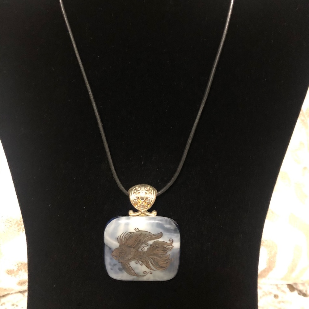 20 inch fused glass custom pendant necklace